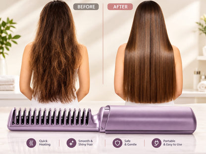 Portable Cordless Hair Straightening Comb