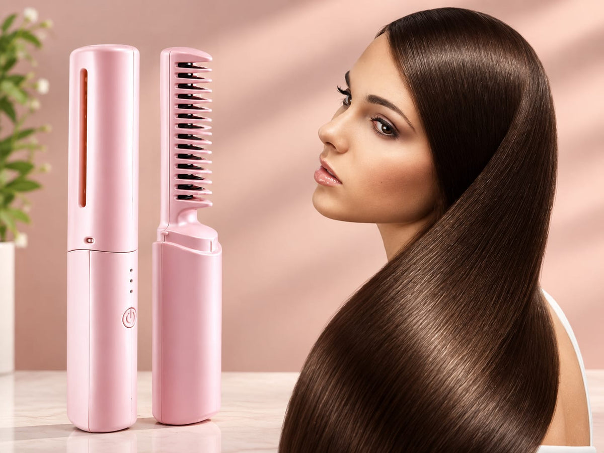 Portable Cordless Hair Straightening Comb